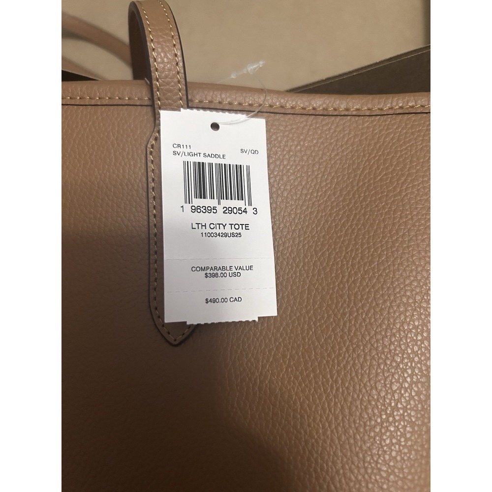 NWT Coach CR111 Leather City Tote Shoulder Bag - Picture 2 of 7